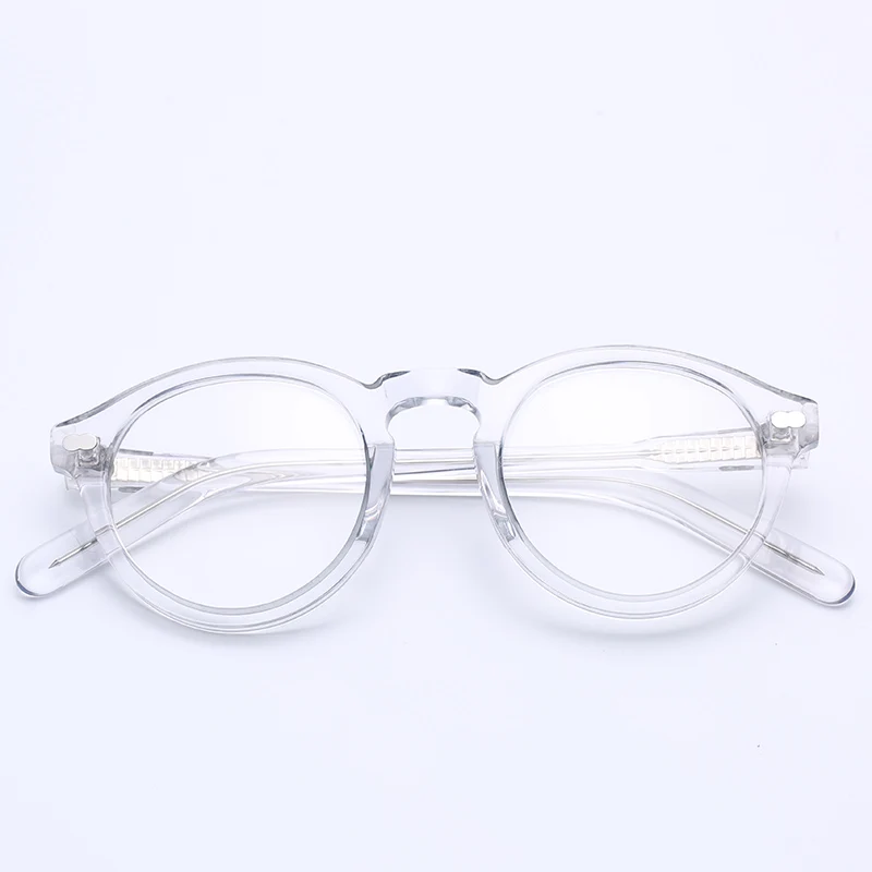 Smalj Round Handmade Acetate Frame Women eyeglasses Men Goggles Optical Spectacle Demi Myopia Optical Spectacle Myopia - Цвет оправы: Transparent