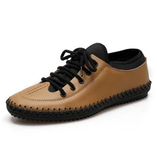 Г. новое поступление, весенне-осенняя мужская модная повседневная обувь на плоской подошве на шнуровке Мужская обувь низкого покроя из натуральной кожи SXQ0603