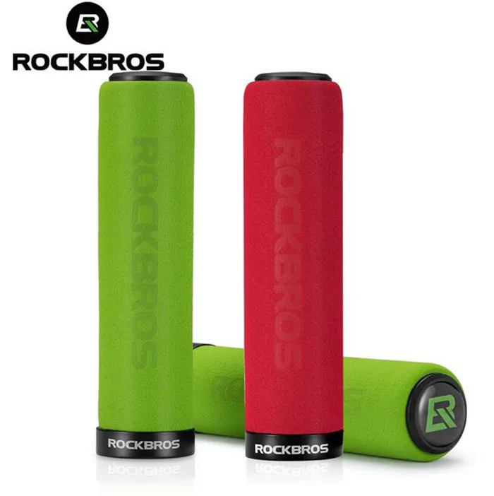 

RockBros Bike Cycling Handlebar Grips Bicycle MTB Silicone Sponge Bike Lock On Grips Anti-skid Shock-absorbing Bike Part