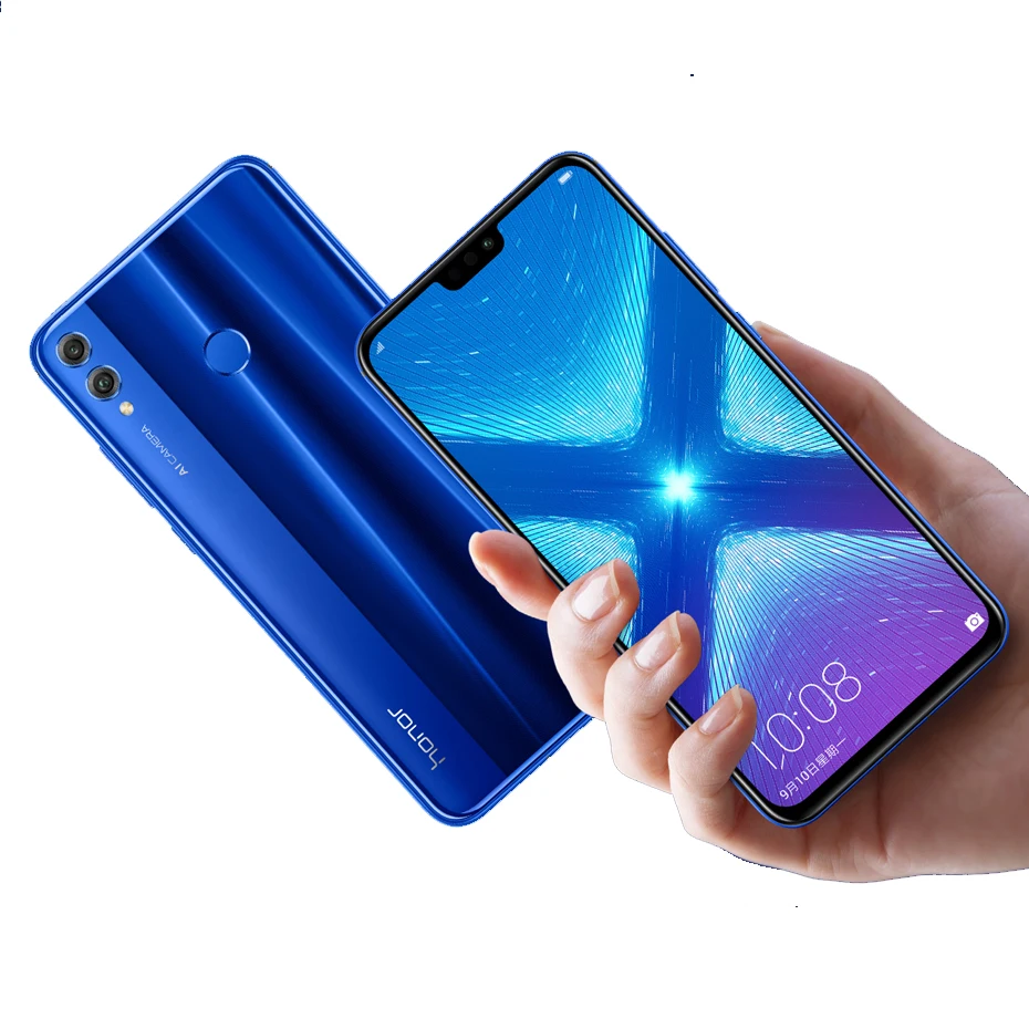 Мобильный телефон Honor 8X с глобальной ПЗУ, экран 6,5 дюйма, аккумулятор 3750 мАч, двойная задняя камера 20 МП, многоязычный смартфон