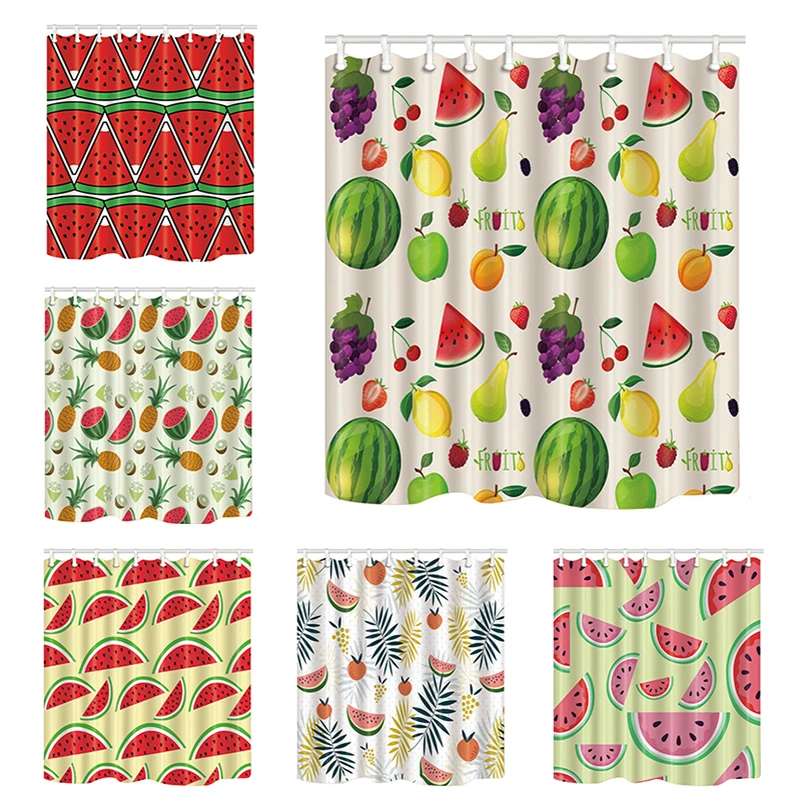 High Quality Shower Curtains Fruits Various Fruits Printed Bath Screens