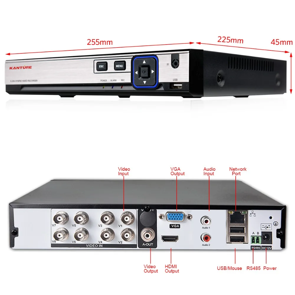 KANTURE HDMI 1080P DVR 6 в 1 AHD CVI 1080P 4CH 8CH 16CH DVR видеорегистратор Поддержка IP Сетевая камера с протоколом ONVIF P2P XMEYE AHD DVR