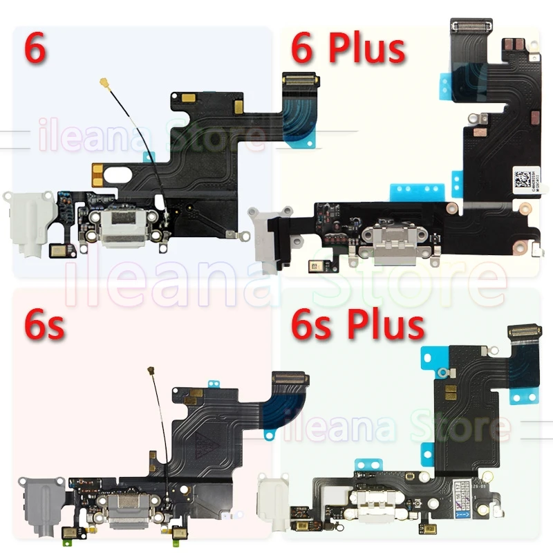 10 шт. для iPhone 6 6s 7 8 Plus X USB док-станция разъем для зарядного устройства гибкий кабель для iPhone 4 4S 5 5c 5S SE смешанных цветов