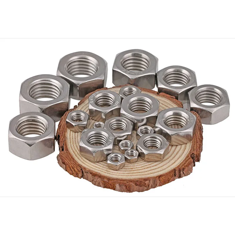 

Stainless Steel Nut Hex Nut Screw Cap M2M2.5M3M4M5M6M8M10M12M16M24 201 Pcs