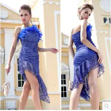 В новинка национальные костюмы танцевальный, ткань с блестками, сетка из полиэстера высокого качества синий сапфир перья сексуальный костюм, которые могут быть выбраны