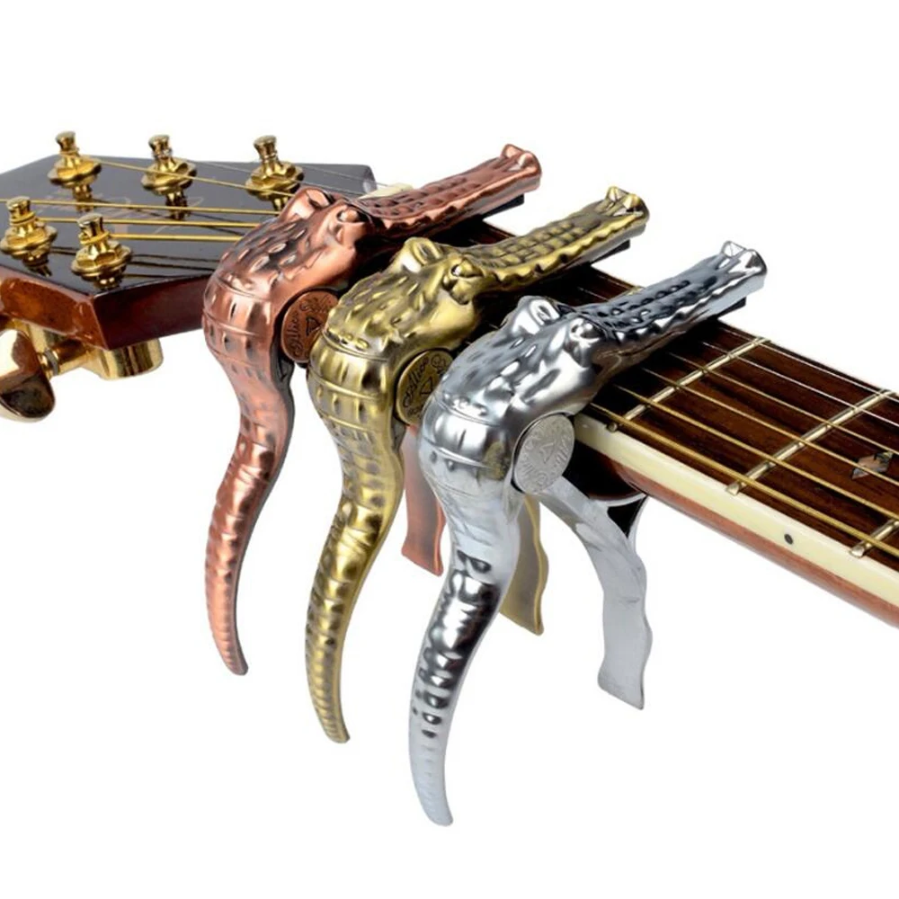 Alice Aluminum Alloy 4 String Acoustic Guitar Capo with Black Paint Pistol Shape Guitar Accessories 