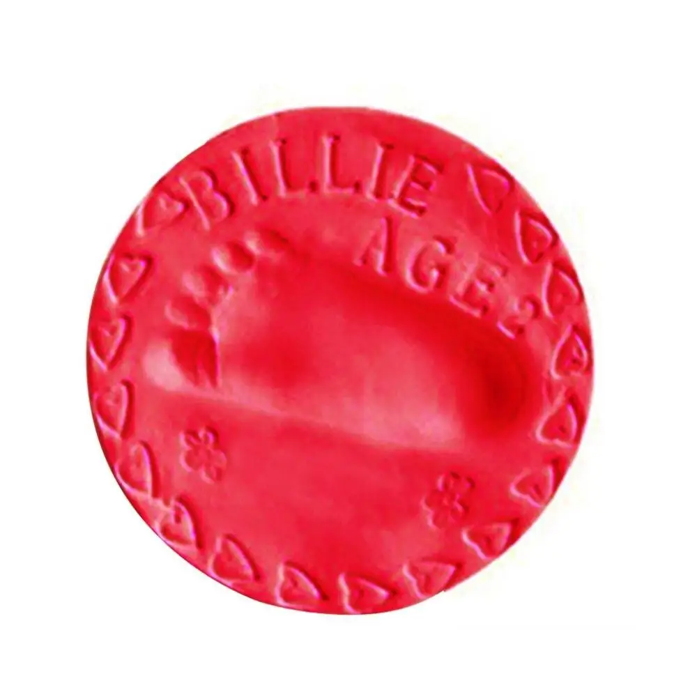 Детская ручная печать слизи мягкая глина для моделирования воздушная сушка игровой светильник глина игрушки полимерный пластилин набор для отпечатка ступней DIY игрушка - Цвет: Красный