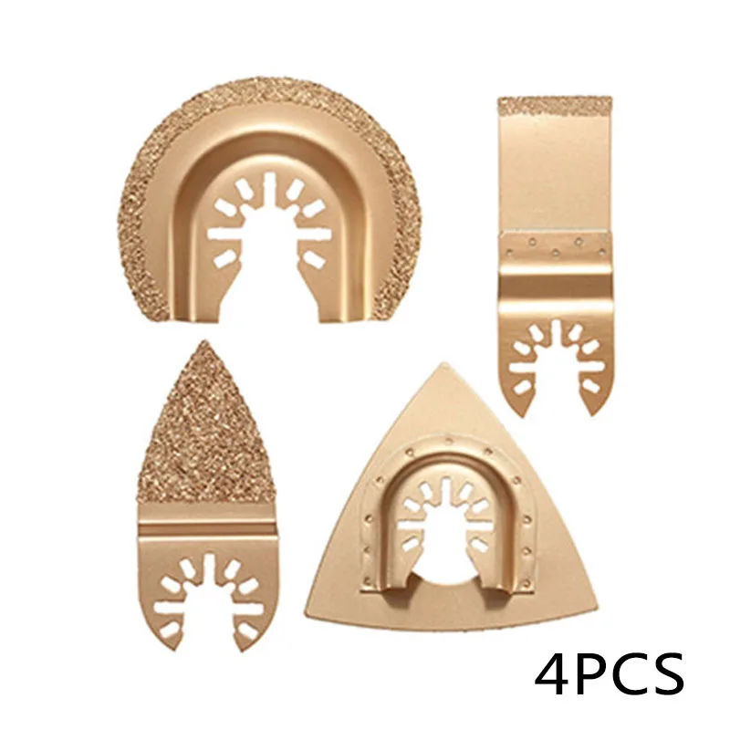 

4 Pcs Grout Tile Cut Repair Kit Carbide Diamond Oscillating Multi Tool Saw Blade