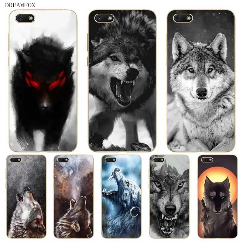 N290 Cool Wolf Hipster Soft TPU Silicone Case Cover For Huawei Honor 6A 6C 6X 7A 7C 7S 7X 8 Lite Pro |