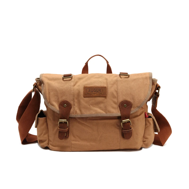 

AUGUR Fashion 2018 Canvas Shoulder Crossbody Bags Men'S 15 Inch Large Capacity Functional Messenger Bag Handbag Male Travel Bag