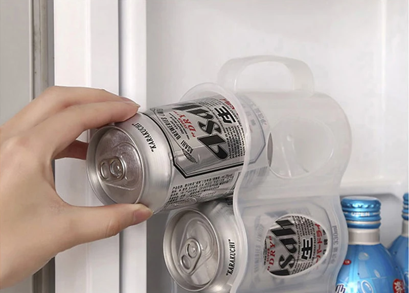 Honana CF-KT04 Cans Storage Box Refrigerator Fridge Organizer Four Case Sauce Bottle Container
