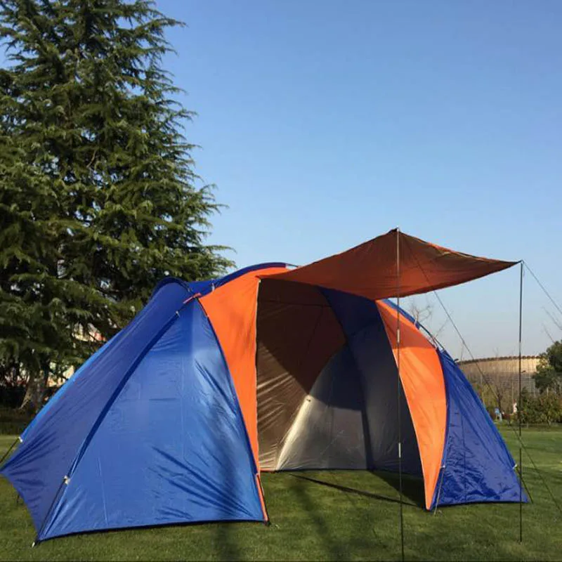 4-6 Person One Hall Two Bedroom Double Layer Ultralarge Windproof Waterproof UV Protection Camping Tent Large Gazebo Sun Shelter 4-6 Person One Hall Two Bedroom Double Layer Ultralarge Windproof Waterproof UV Protection Camping Tent Large Gazebo Sun Shelter