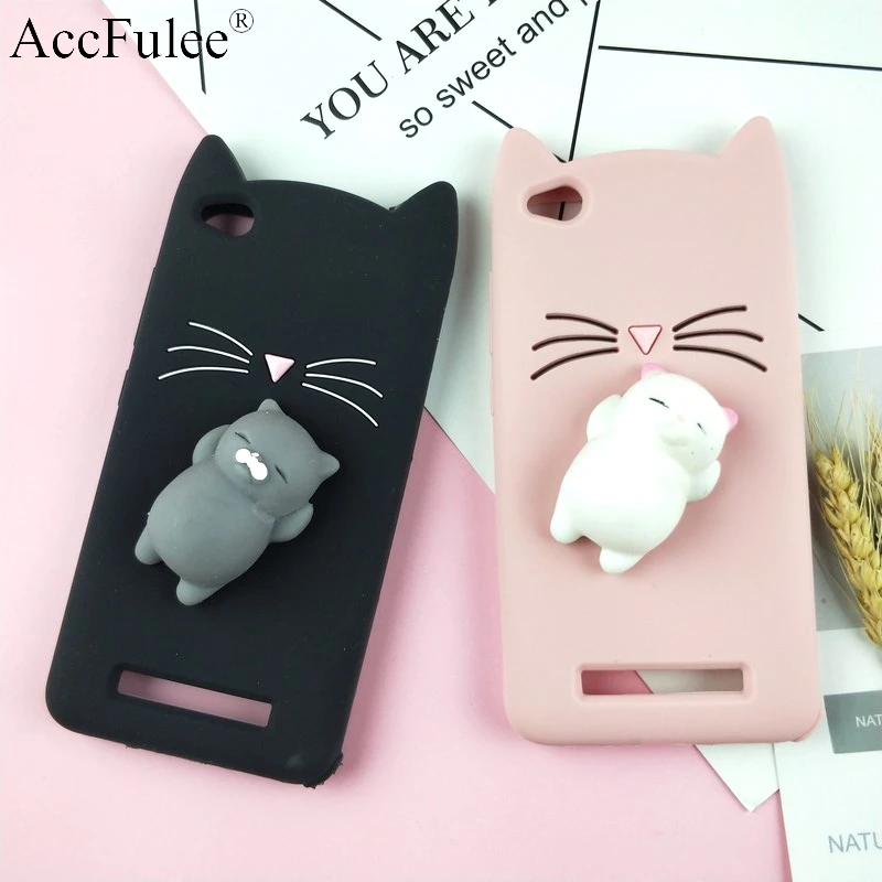 

Cute Japan Glitter Cat Case For Xiaomi Redmi 4A Hongmi 5A Red Rise 4A 5A Squishy Soft Cat Cover Bags