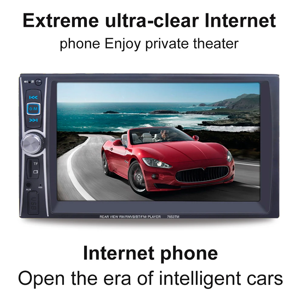 Liplasting черный 6,6 дюймов HD сенсорный экран 2-DIN автомобиль в тире FM стерео радио с задней камерой автомобильный стиль
