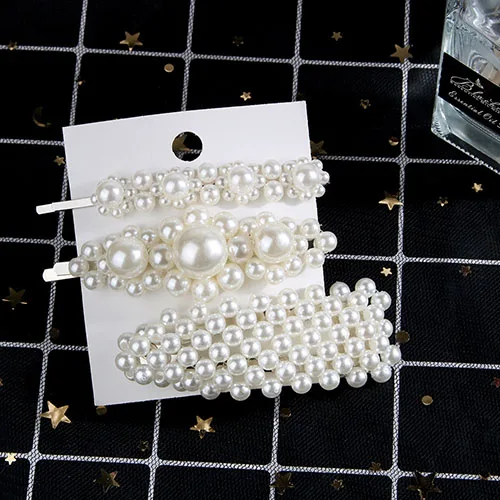 5 PCS / Set Pearl Hair Clip Pin Barrette Headwear Hair Accessories Hair Jewelry Sets Ornament Korea Metal Haripins Women - Цвет: 29 silver set