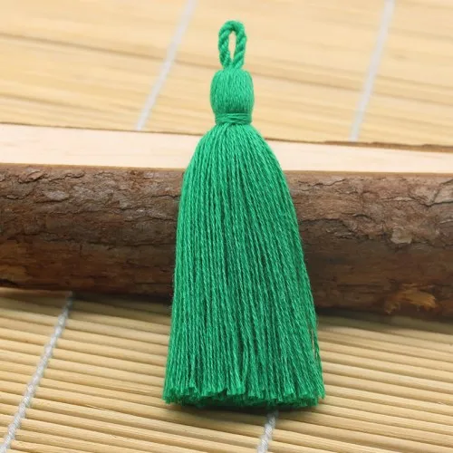 Tassel Hanging Rope Fringe 8mm Cotton Solid Color Tassels Trim For Sewing Curtains Accessories DIY Wedding Home Decoration 10pcs - Цвет: Green 10pcs