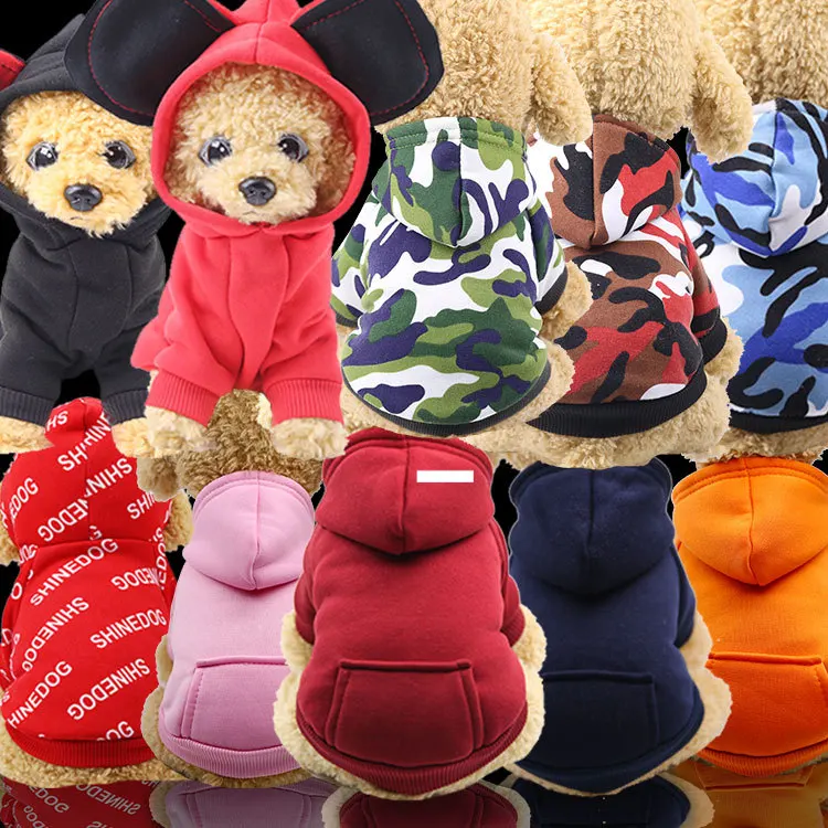 

Winter Warm Pet Dog Clothes Soft Cotton Four-legs Hoodies Outfit For Small Dogs Teddy Clothing Puppy Coat