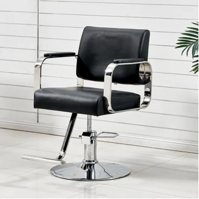 New hairdressing chair hair salon special barber shop hair salon haircut chair stainless steel armrest barber chair can be raise