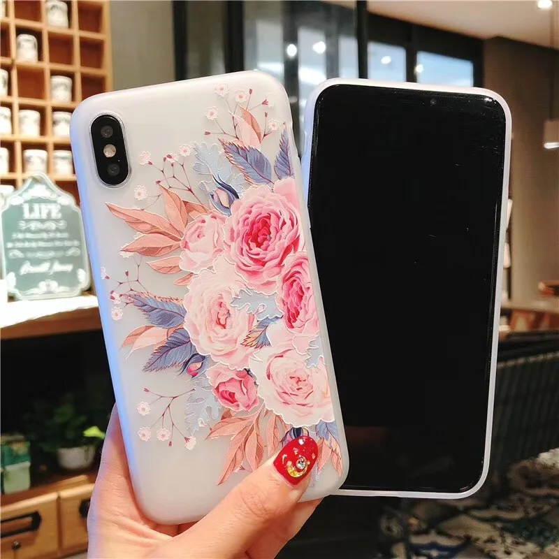 

Ricestate 3D Relief Flower Case For Huawei P10 P20 P30 lite Case Honor 8 8X 8C 8S 9 10 lite 20 Nova 2i 3 3i Soft Silicone Case