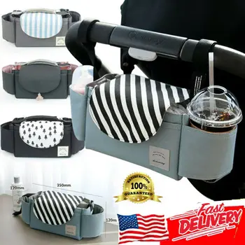 

Universal Buggy Baby Pram Organizer Bottle Holder Stroller Caddy Storage Bag