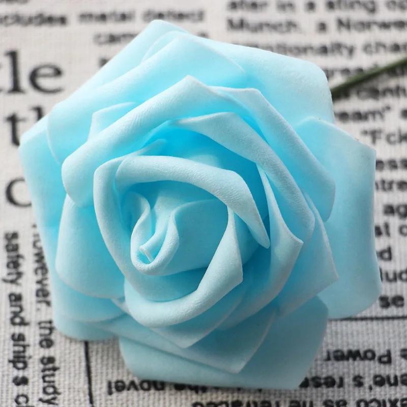 Foam Rose Artificial Flower Head for Wedding Decoration Large Foam Flowers with Stem White Pink PE Rose Artificial Flower (11)