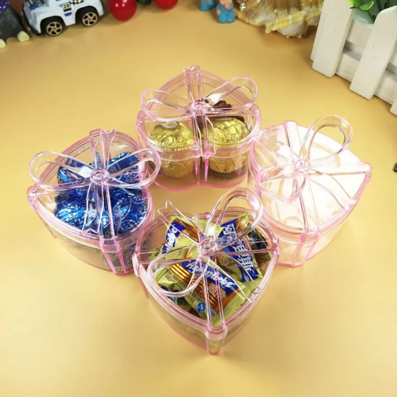 

1 Pcs Kawaii Transparent Candy Boxes Sweet Plastic Shaped Case Storage Container Colorfull Party Wedding Supply Candy Box