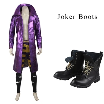 

Suicide Squad Costume Joker Jared Leto Cosplay Boots Leather Shoes Adult Men Halloween Party Carnival Accessories Custom Made