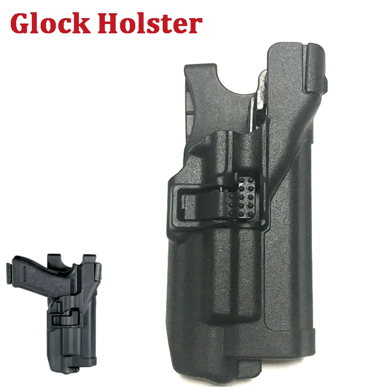 

Tactical Glock 17 Gun Carry Case Belt Holster Light Bearing For Glock 17 19 22 23 31 32 Airsoft Air Gun Right Hand Waist Holster