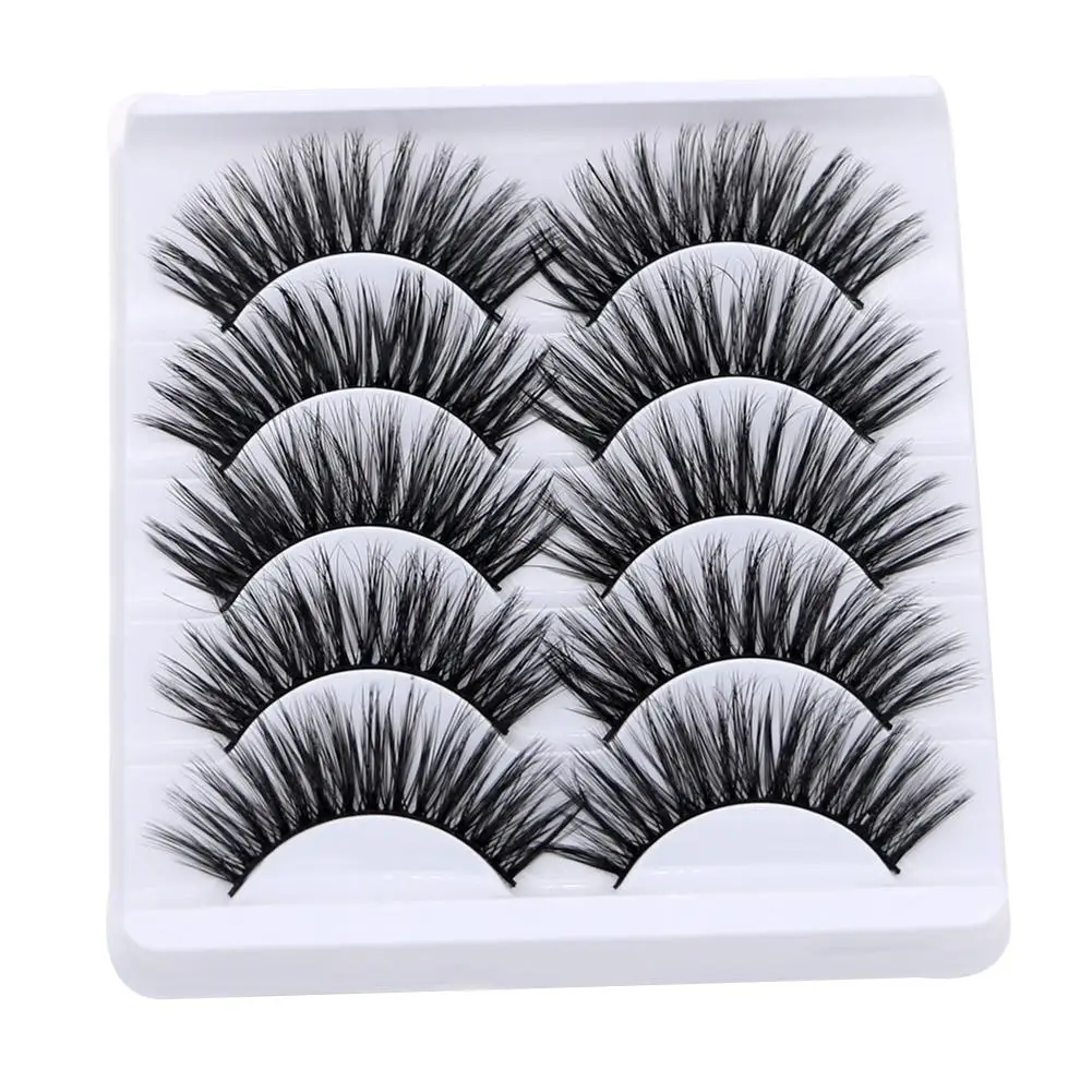

40# Hot Sale 5 Pairs 3D Effect False Eyelashes Tail Lengthening Thick Lashes Extensions Eye Makeup False Eyelashes
