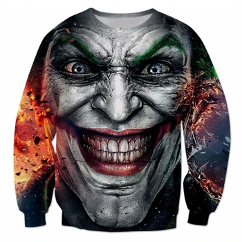

autumn new Hoodies Inked Joker Sweatshirt badass tattooed Joker Dark Knight 3d Sweats Women Men Batman DC Comics Pullover