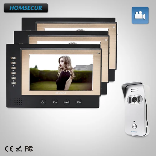 

HOMSECUR 7" Video&Audio Smart Doorbell+Outdoor Monitoring for Home Security 1C3M :TC021-S Camera(Silver)+TM701R-B Monitor(Black)