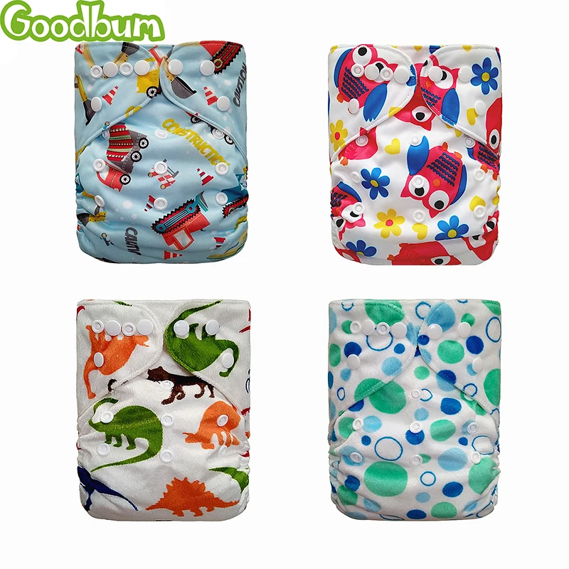 

Goodbum Baby Diapers Washable Printing Or Pattern Minky Baby Cloth Nappies Double Row Snaps Back Opening Inner Gussets New 2018