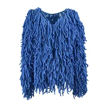 T0669европа и Америка, женское осеннее вязаное пальто, женские зимние свободные кардиганы с кисточками, пальто, популярная плетеная куртка