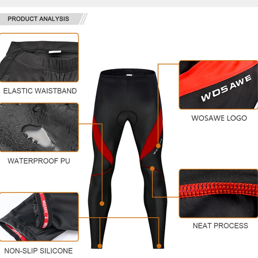 Men/'s Cycling Tights Winter Thermal Cold Wear Padded Legging Cycling Trouser