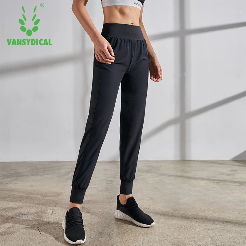 Pantalones para Pilates 2019 Yoga para mujer, pantalones suaves para correr, pantalones Harem gimnasio, holgados de cintura alta con bolsillos|Pantalones de yoga| - AliExpress