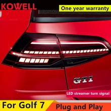 KOWELL стайлинга автомобилей для VW Golf 7 задних сигнальных огней, 2013- Golf7 MK7 светодиодный задний фонарь DRL+ тормоз+ Парк+ сигнальный светодиод