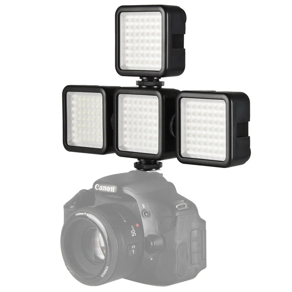 4X Мини DC 3V 5 W 49 LED светильник для видеокамеры панель лампа 6000K Canon Nikon DSLR камера