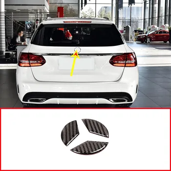 

Real Carbon Fiber Rear Tail Door Logo Stickers For Mercedes Benz C Class W205 2016-2019 Accessories