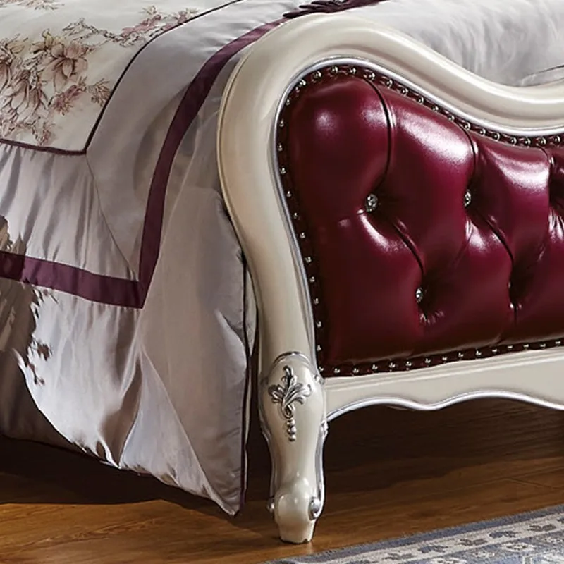 Роскошные Европейский Американский стиль мебель серии заводская цена смола французский король спальный гарнитур фиолетовый цвет кожи