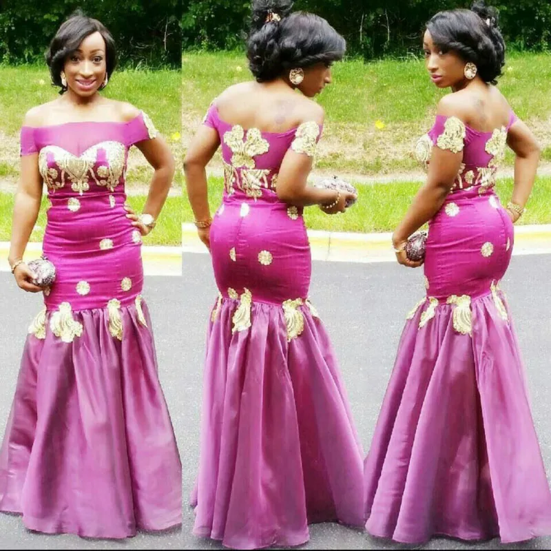 New Arrival Nigerian Mermaid Evening Dress Long 2019 Boat Neck African Prom Party Gown Aso Ebi Style Robe de soiree Abendkleider