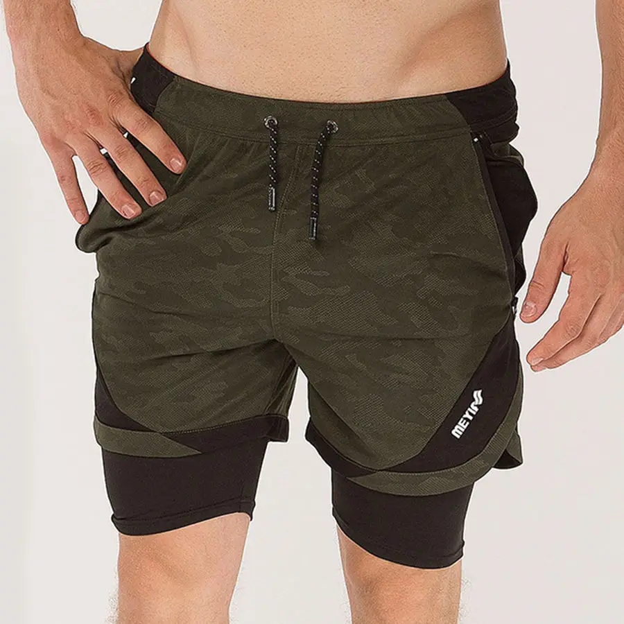 Новые мужские шорты для бега 2 в 1, шорты для спортзала, фитнеса, быстросохнущие короткие штаны, мужские летние повседневные пляжные тренировочные брюки, спортивные штаны для кроссфита