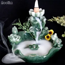 Creative Lotus Backflow Incense Burner Waterfall Incense Stick Holder Waterfall Censer Home Decoration