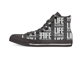 

Life is a killer Casual High Top Canvas shoes sneakers For Drop shipping