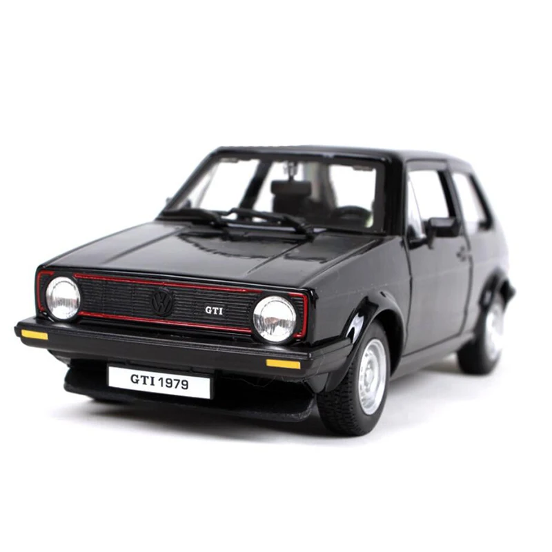 Высокая симуляция 1979 MK2 Golf GTI 1:24 модель автомобилей сплав оттягивание автомобиля копия авторизованные литые игрушечные модели дети V065 - Цвет: black