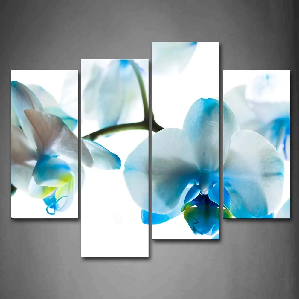

Framed Wall Art Pictures Color Of Orchids Canvas Print Flower Modern Poster With Wooden Frame For Home Living Room Decor