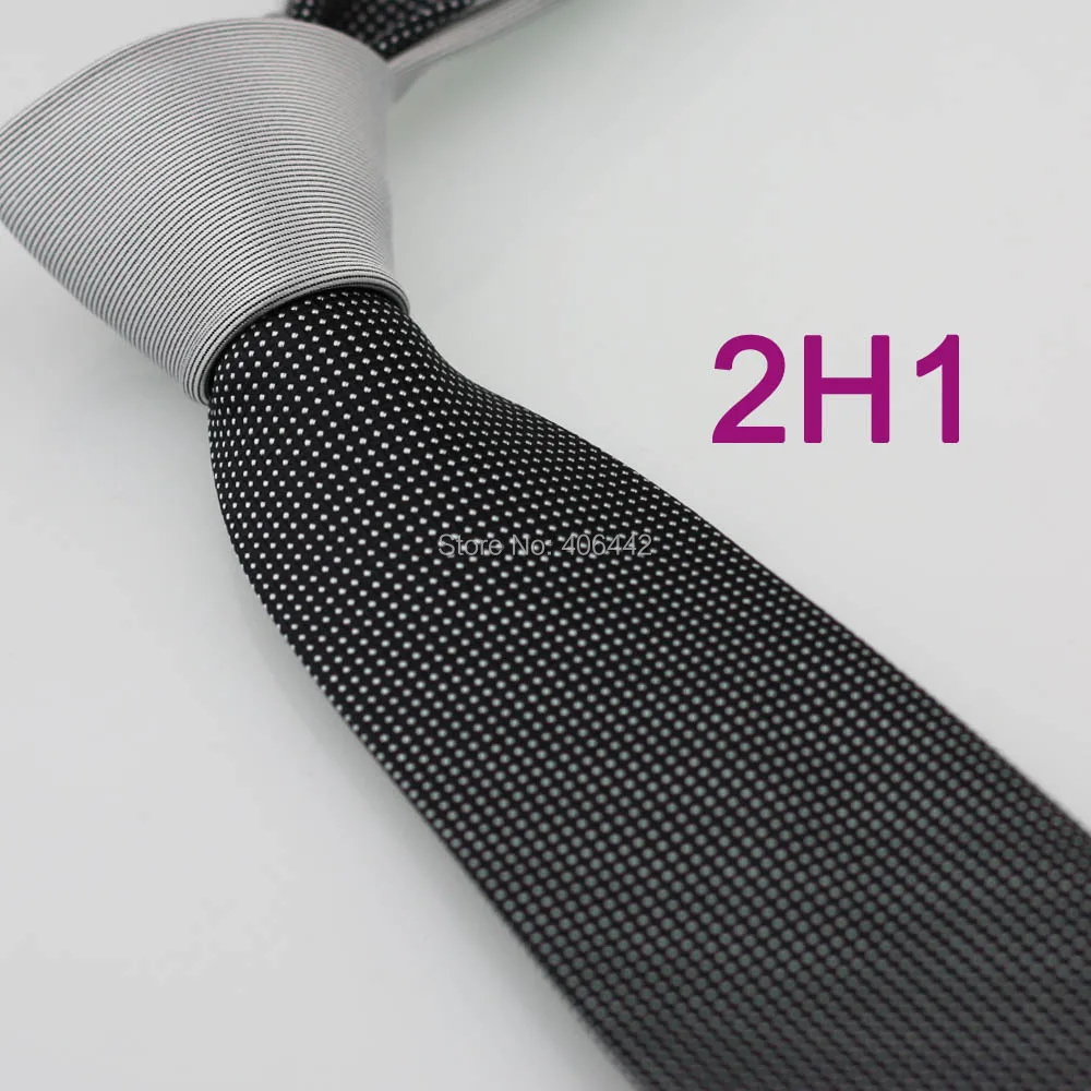 

YIBEI COACHELLA Ties Silver Knot Contrast Black With Silver Polka Dot Spots Necktie Jacquard Woven Microfiber Skinny Tie 7cm