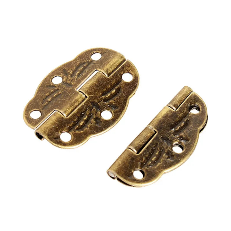 4pcs Jewelry Box Hinge Antique Hinge Packaging Accessories Oval Hinge Surface Mounted Olive Hinge 6 Hole Iron Hinges 30*22mm