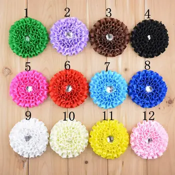 

30PCS 8CM ribbon flower for kid headband DIY craft can choose colors(HMF-71)