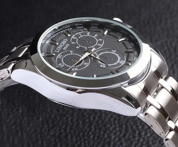 

Longbo men quartz watch full stainless steel watches wristwatches,sport watch for men waterproof big size Dress 8649