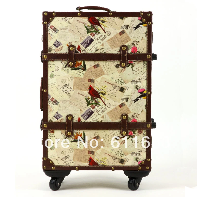 Vintage travel bag trolley luggage suitcase luggage 14 20 22 24luggage set,chinese style wind